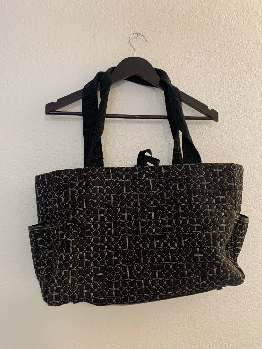 Kate Spade black quilted tote bag